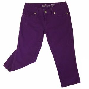 Purple Crop Capri Pants Seven7 Size 10